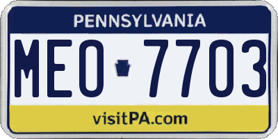 PA license plate MEO7703