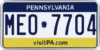 PA license plate MEO7704