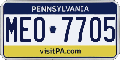 PA license plate MEO7705