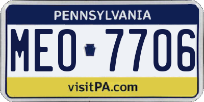 PA license plate MEO7706