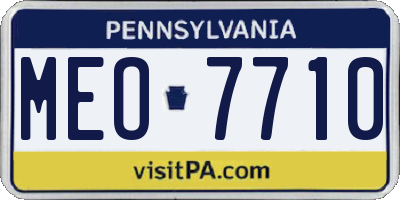 PA license plate MEO7710