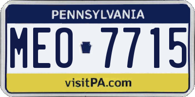 PA license plate MEO7715