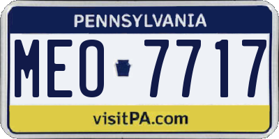 PA license plate MEO7717
