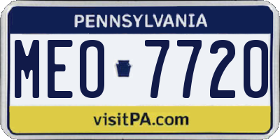 PA license plate MEO7720