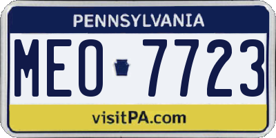 PA license plate MEO7723