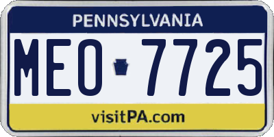 PA license plate MEO7725