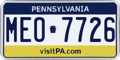 PA license plate MEO7726