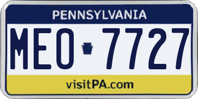 PA license plate MEO7727