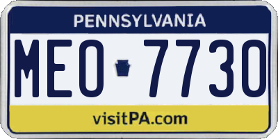 PA license plate MEO7730