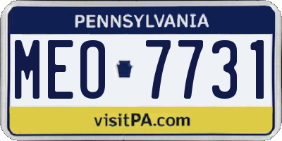 PA license plate MEO7731
