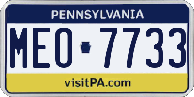 PA license plate MEO7733