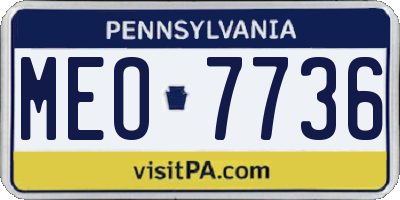 PA license plate MEO7736