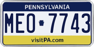 PA license plate MEO7743