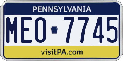 PA license plate MEO7745