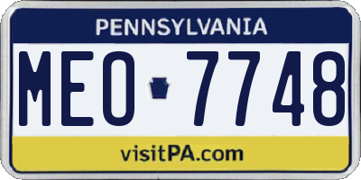 PA license plate MEO7748