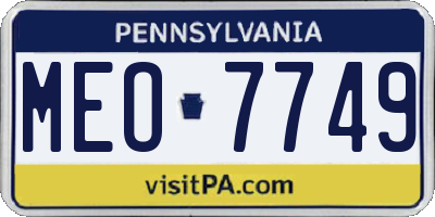 PA license plate MEO7749