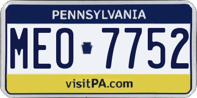 PA license plate MEO7752