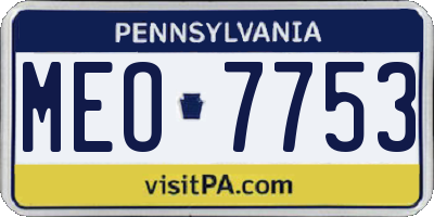 PA license plate MEO7753