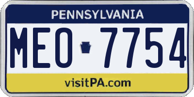 PA license plate MEO7754