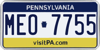 PA license plate MEO7755