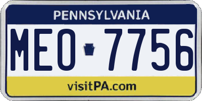 PA license plate MEO7756
