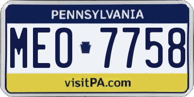 PA license plate MEO7758