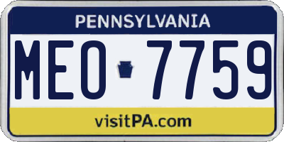 PA license plate MEO7759