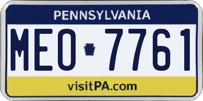 PA license plate MEO7761