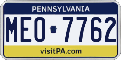 PA license plate MEO7762
