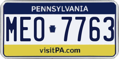 PA license plate MEO7763