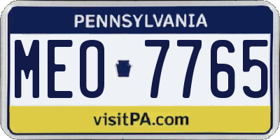 PA license plate MEO7765