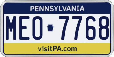 PA license plate MEO7768