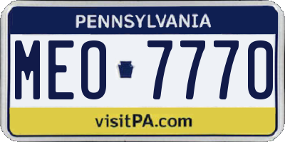 PA license plate MEO7770