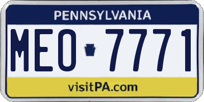 PA license plate MEO7771