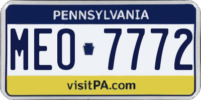 PA license plate MEO7772