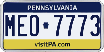 PA license plate MEO7773