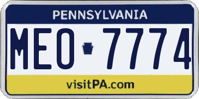 PA license plate MEO7774