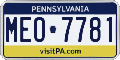 PA license plate MEO7781