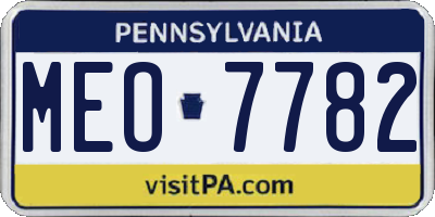 PA license plate MEO7782