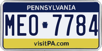 PA license plate MEO7784