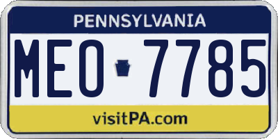 PA license plate MEO7785