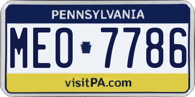 PA license plate MEO7786