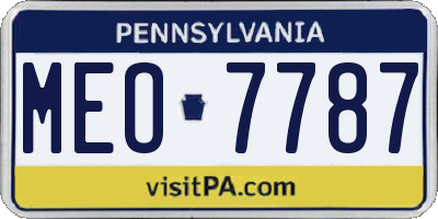 PA license plate MEO7787