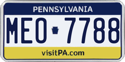 PA license plate MEO7788