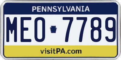 PA license plate MEO7789
