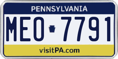 PA license plate MEO7791