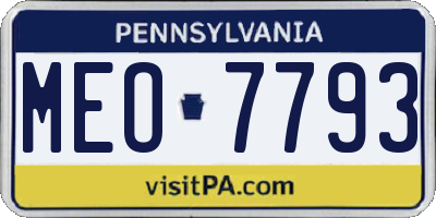 PA license plate MEO7793