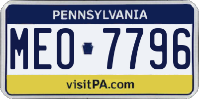 PA license plate MEO7796