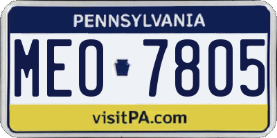 PA license plate MEO7805