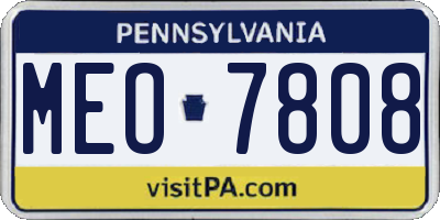 PA license plate MEO7808